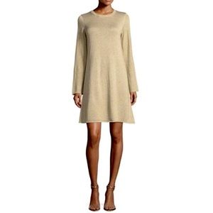 Michael Kors Metallic Gold Long Sleeve Dress